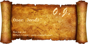 Oser Jenő névjegykártya
